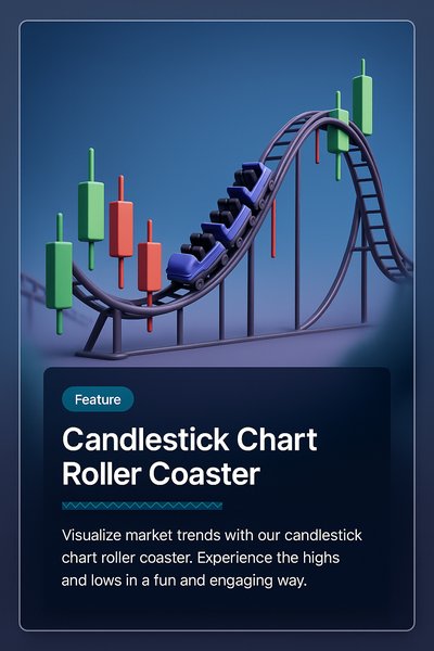 Candlestick Chart Roller Coaster: A Unique 3D Illustration
