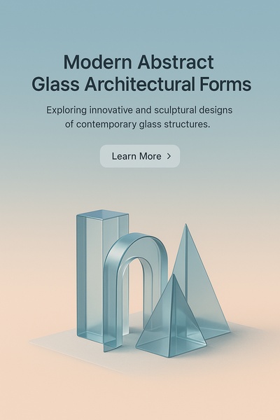 Modern Abstract Glass Architectural Forms in a 3D Scene
