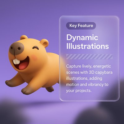 Funny Capybaras: Dynamic 3D Illustrations for Projects