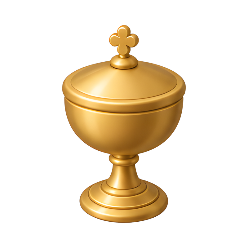 Elegant lidded gold ciborium