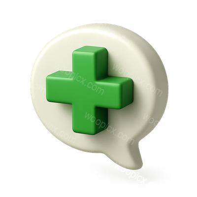 3D Isometric Speech Bubble Icon with Plus Sign