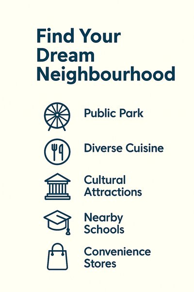 Neighborhood Exploration Guide with Iconography