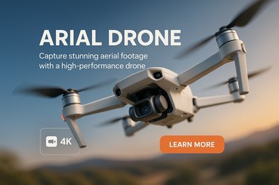 Promotional Banner for High-Performance Aerial Drone
