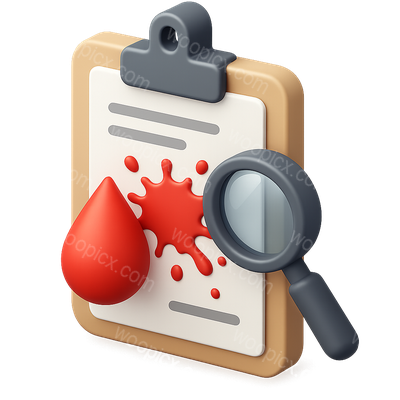 3D Forensic Icon Featuring Blood Spatter Analysis