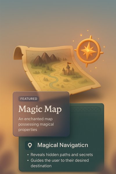 Enchanting 3D Magic Map with Integrated Design Elements