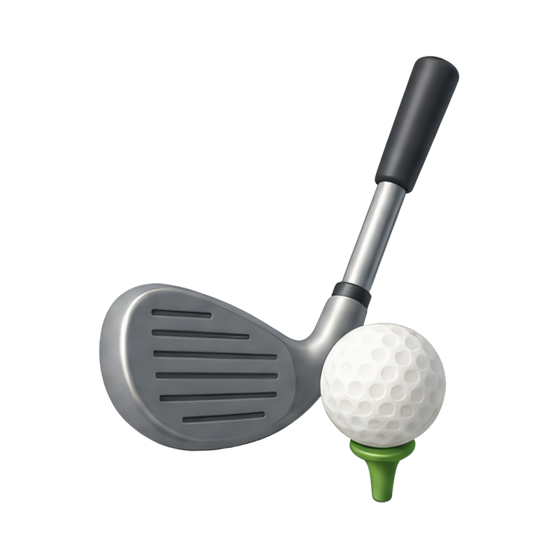 golf club and tee setup