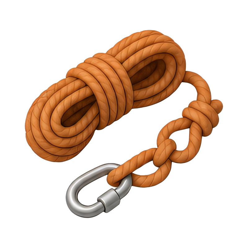 close-up of knotted rope