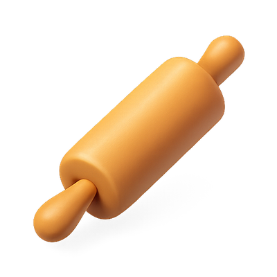 Stylized Rolling Pin Illustration for Culinary Use