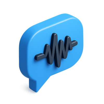 Stylized 3D Waveform Icon for Speech Recognition