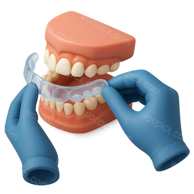 3D Retainer Fitting Dental Scene in Isometric View