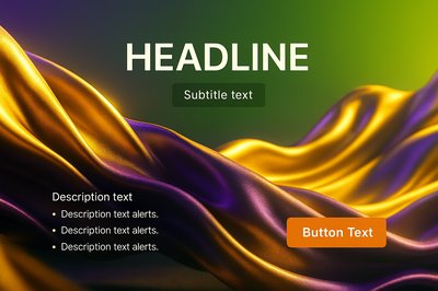 Dynamic Gold and Purple 3D Wave Abstract Background Design