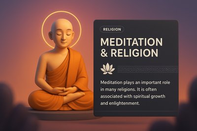 3D Meditation and Religion Illustration with Integrated Design