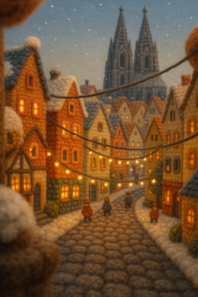 Charming Winter Scene in Cologne's Old Town