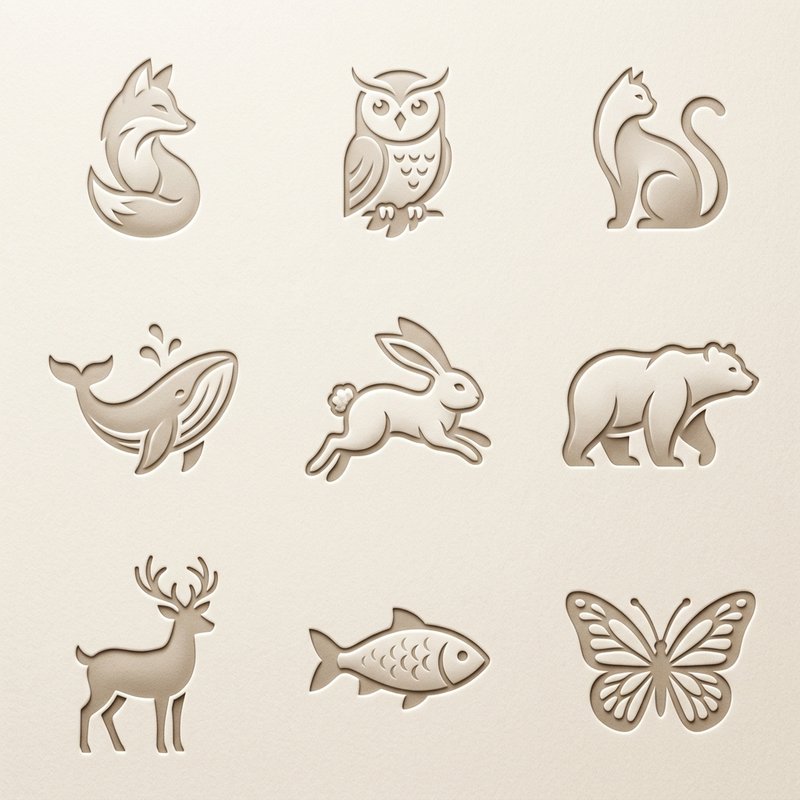 blind emboss animal designs