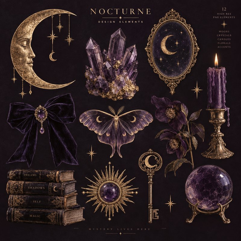 Whimsigoth design elements pack