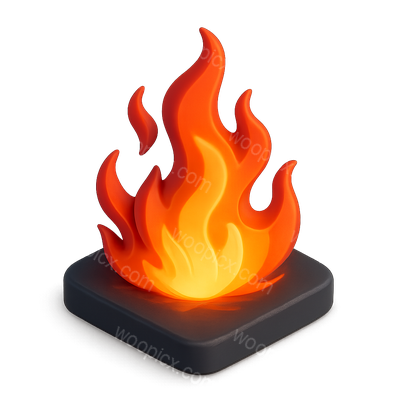 Stylized Flame Icon for Digital Use