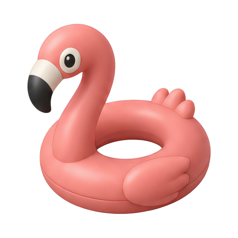 colorful flamingo swim ring