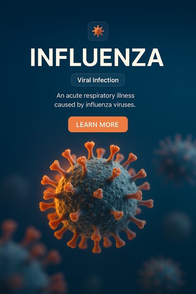 Influenza Virus Illustration for Educational Purposes