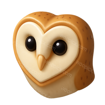 Cute Cartoon Owl Figurine with Heart Shape