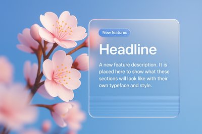 3D Sakura Flowers with Transparent Feature Block