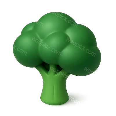 3D Broccoli Tree Icon in Isometric View