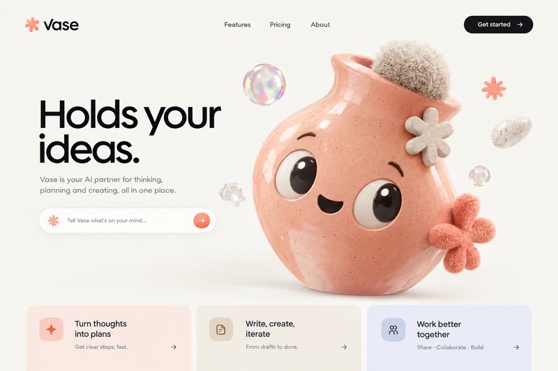 Creative AI agent landing page