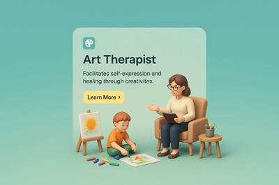 Art Therapist 3D Scene with Engaging Design Elements