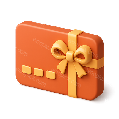 Stylish 3D Gift Card Icon with Bow and Ribbon