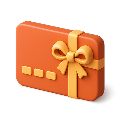 Stylish 3D Gift Card Icon with Bow and Ribbon