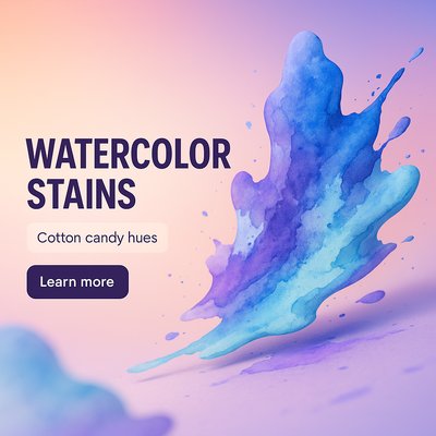 Colorful Watercolor Stains Graphic for Artistic Promotion