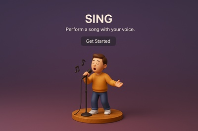 3D Scene of a Singer Performing on a Stage