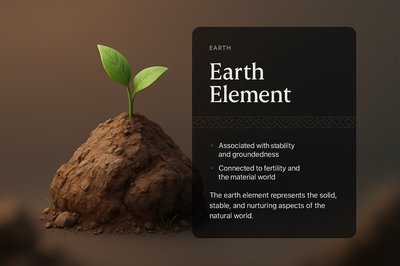 3D Illustration of Earth Element with Integrated Design Elements