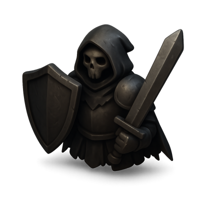3D Soulslike Icon with Dark Warrior Theme