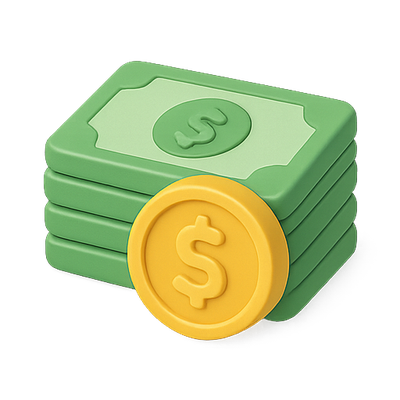 Colorful 3D Representation of Currency for Financial Themes