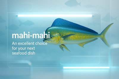 3D Render of Mahi-Mahi Fish with Overlay Text