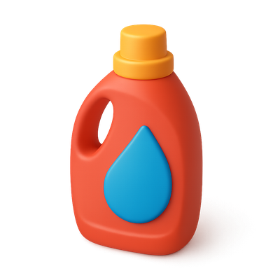 Colorful 3D Detergent Bottle Icon in Isometric View