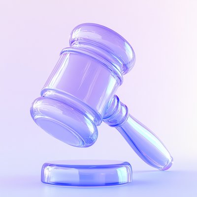 Stylized Glass Gavel on a Minimalist Base