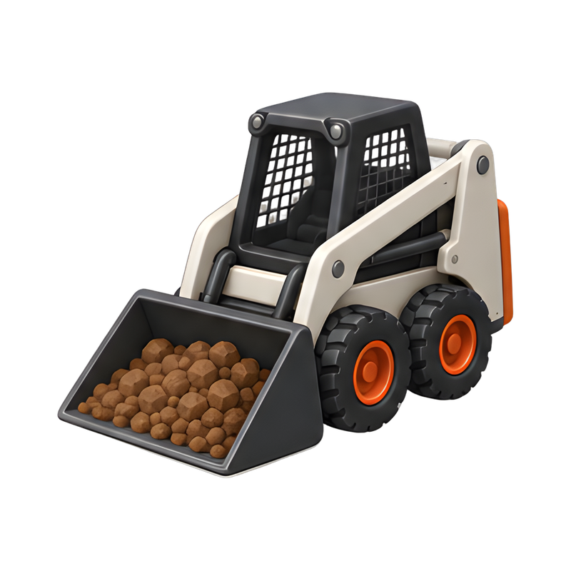 skid steer loader in action