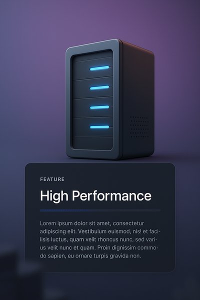 3D Illustration of a Server with Feature Block Design