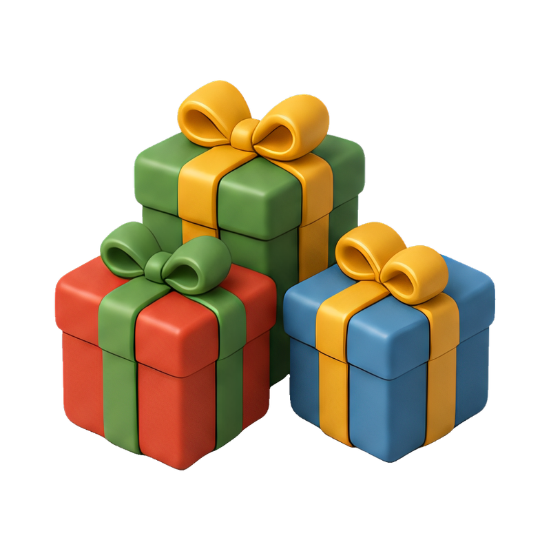 stack of wrapped gifts