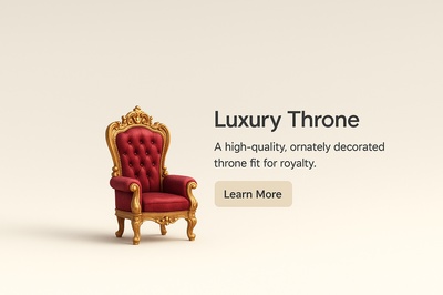 Elegant Luxury Throne Perfect for Royalty in 3D Style