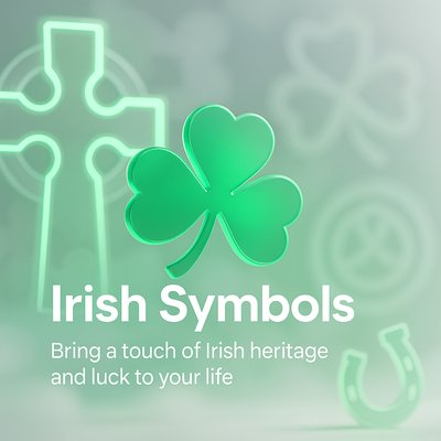 Stylized Graphic Featuring Irish Symbols for Cultural Representation
