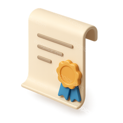 3D Certification Icon with Volumetric Design