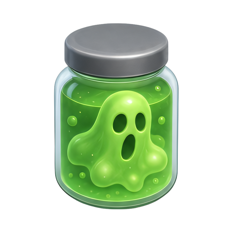 Green ectoplasm slime in jar