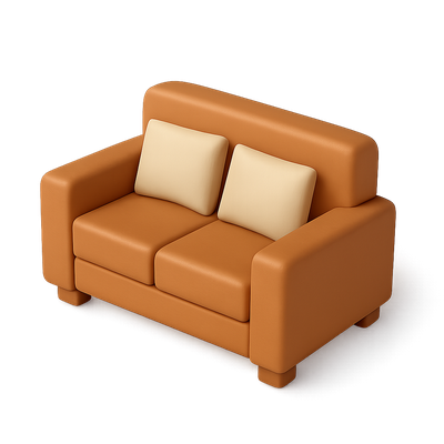 Stylish 3D Isometric Sofa with Cushions