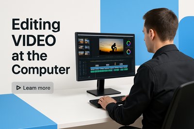Modern Video Editing Interface with Clear Typography