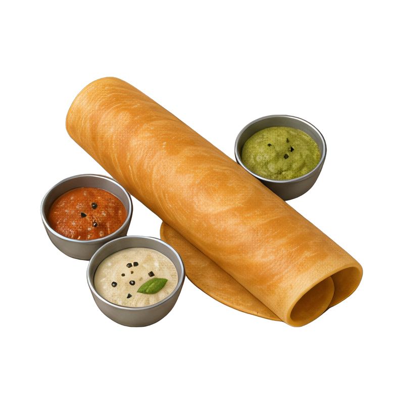 Delicious Indian masala dosa roll