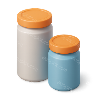 Stylish 3D Cylindrical Containers with Colorful Lids