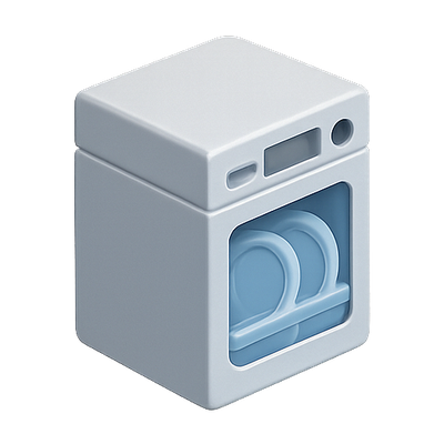 Stylized Dishwasher Icon with Minimalist Design