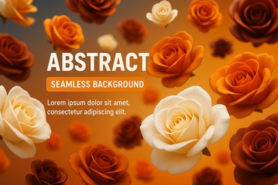Seamless Floral Background with Abstract Roses